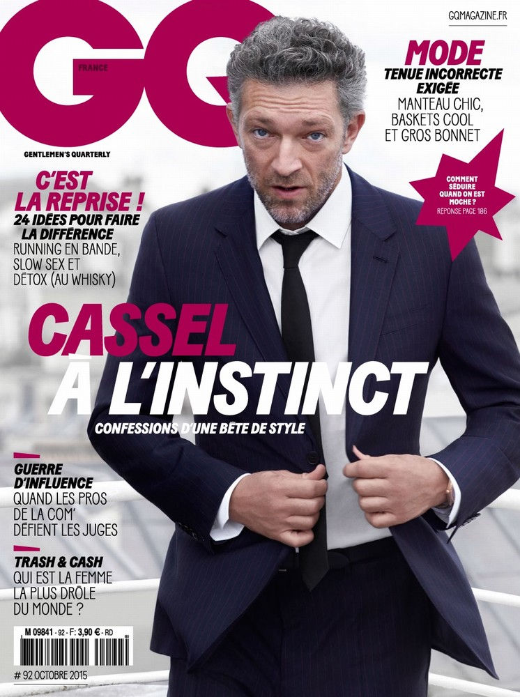 Vincent Cassel is the October 2015 cover star of GQ France. Photographed by Greg Williams, the French actor dons sharp suiting and outerwear for the fall outing.