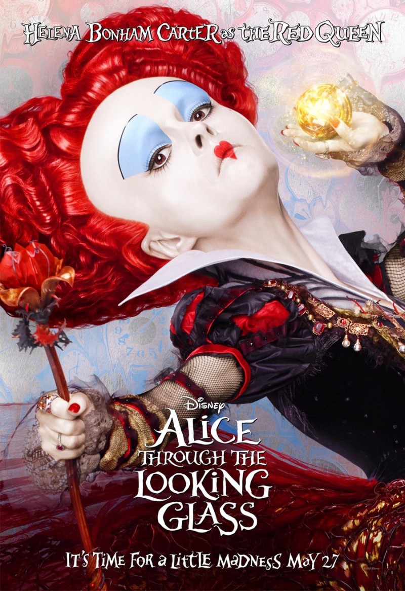 Alice Through the Looking Glass poster artwork featuring Helena Bonham Carter as the Red Queen