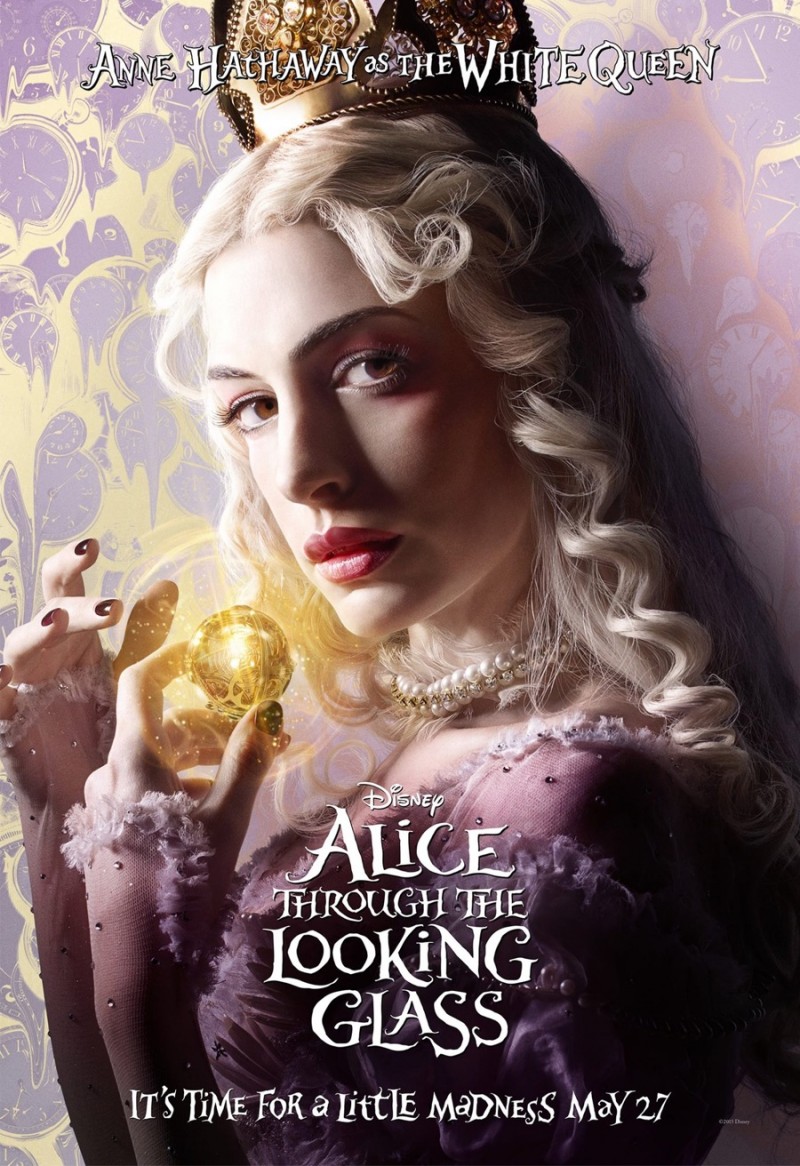 Alice Through the Looking Glass poster artwork featuring Anne Hathaway as the White Queen