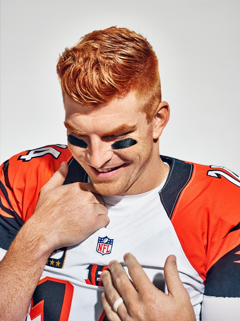 Andy Dalton shows off his buzz-worthy hair.