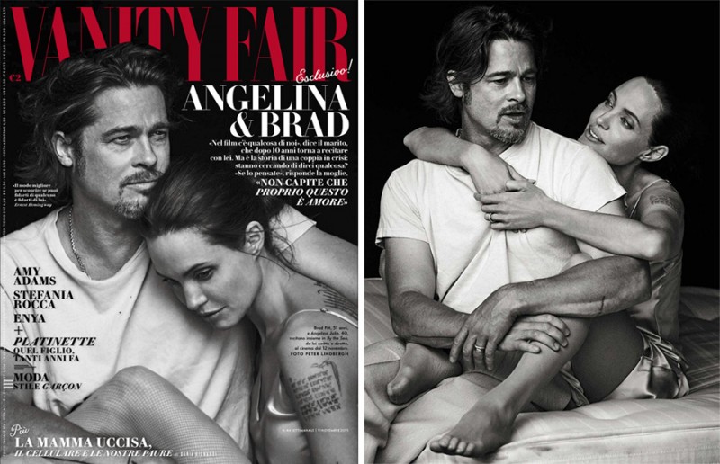 Brad Pitt and Angelina Jolie cover the November 2015 issue of Vanity Fair Italia