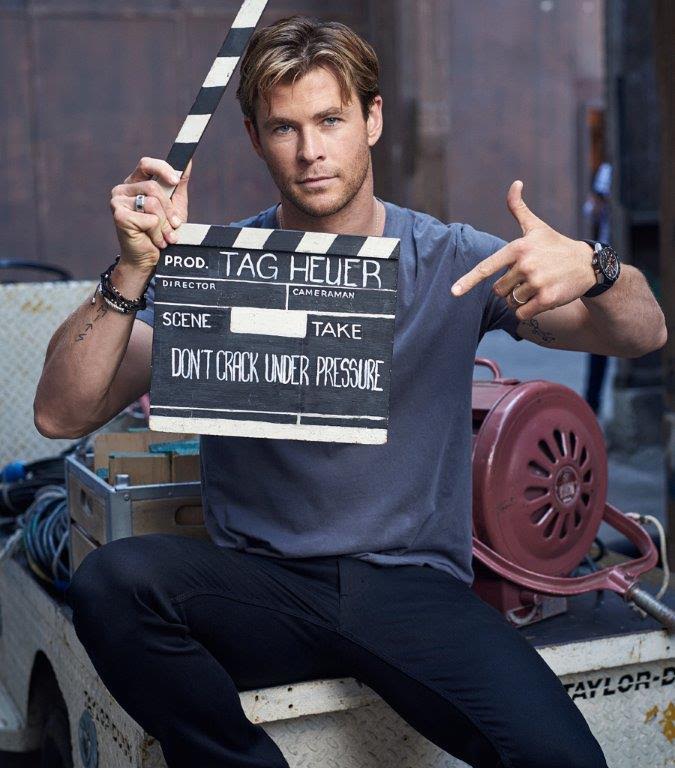 Chris Hemsworth captured behind the scenes of his TAG Heuer campaign.