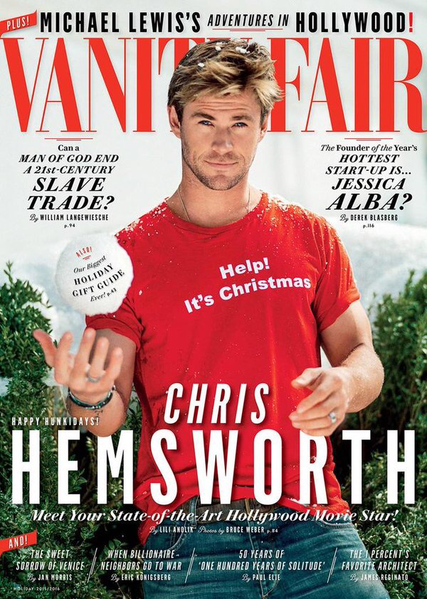 Chris Hemsworth covers a special holiday version of Vanity Fair.
