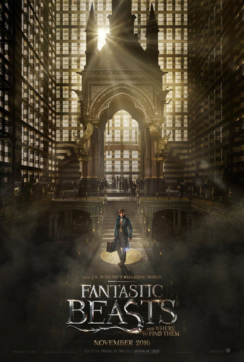 Fantastic Beasts and Where to Find Them movie poster artwork featuring Eddie Redmayne.