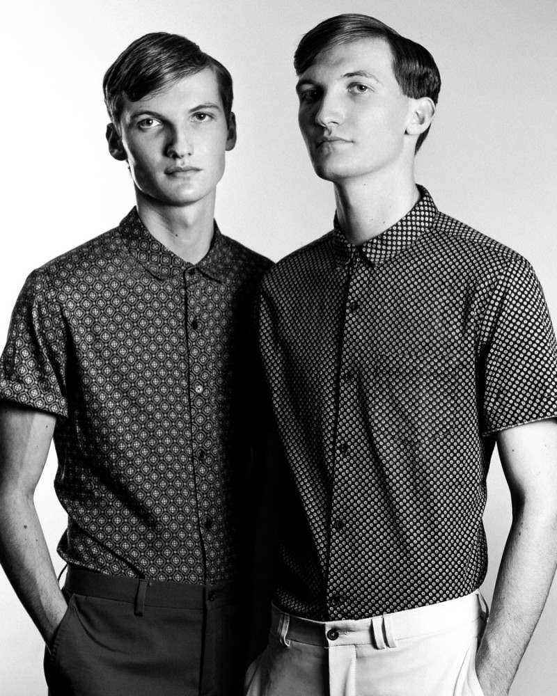 Left to Right: Aiden wears shirt New Look and trousers Zara. Connor wears shirt New Look and trousers Reiss.