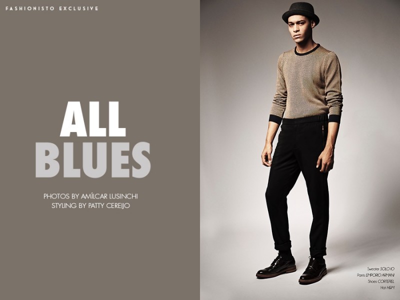 Sua wears sweater Solo Io, pants Emporio Armani, shoes Cortefiel and hat H&M.