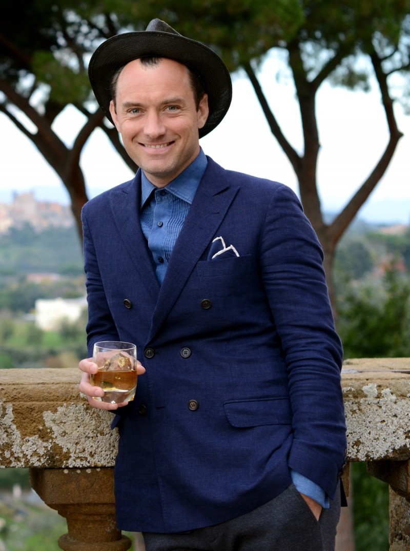 Jude Law attends the Johnnie Walker Blue Label photocall for The Gentleman's Wager II at Villa Mondragone in Rome, Italy.