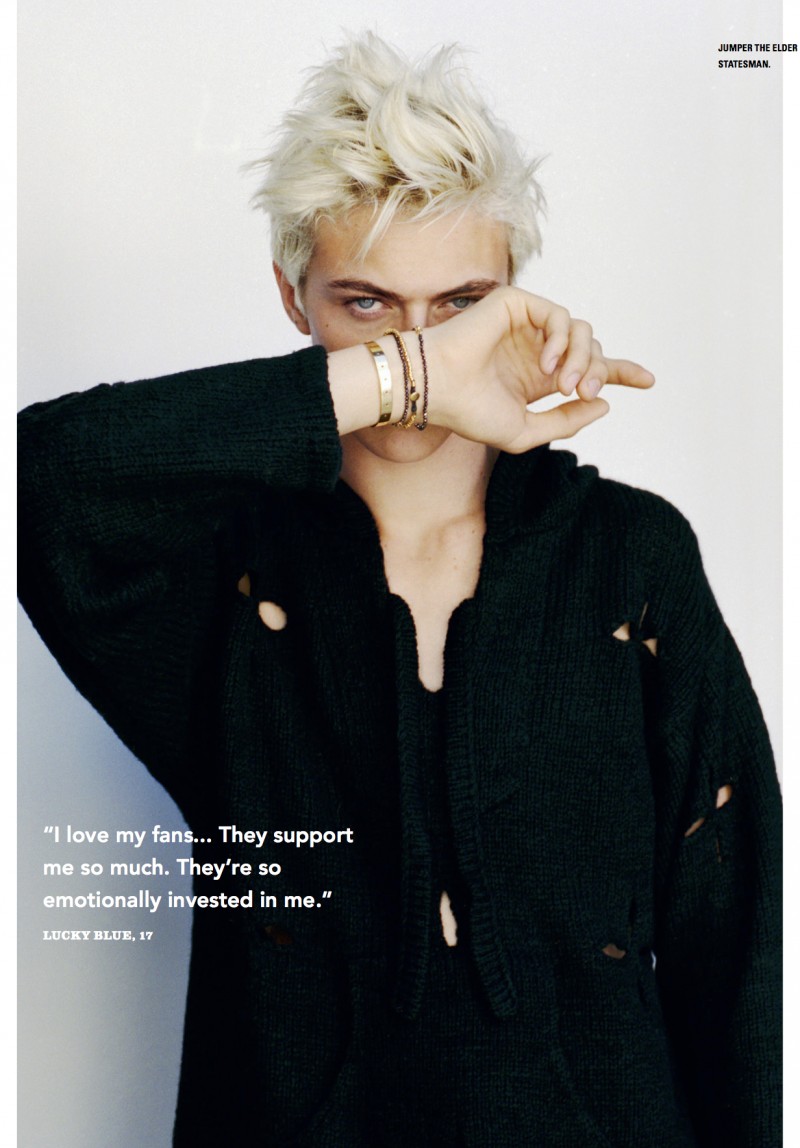 Lucky Blue Smith photographed by Matt Jones for i-D.