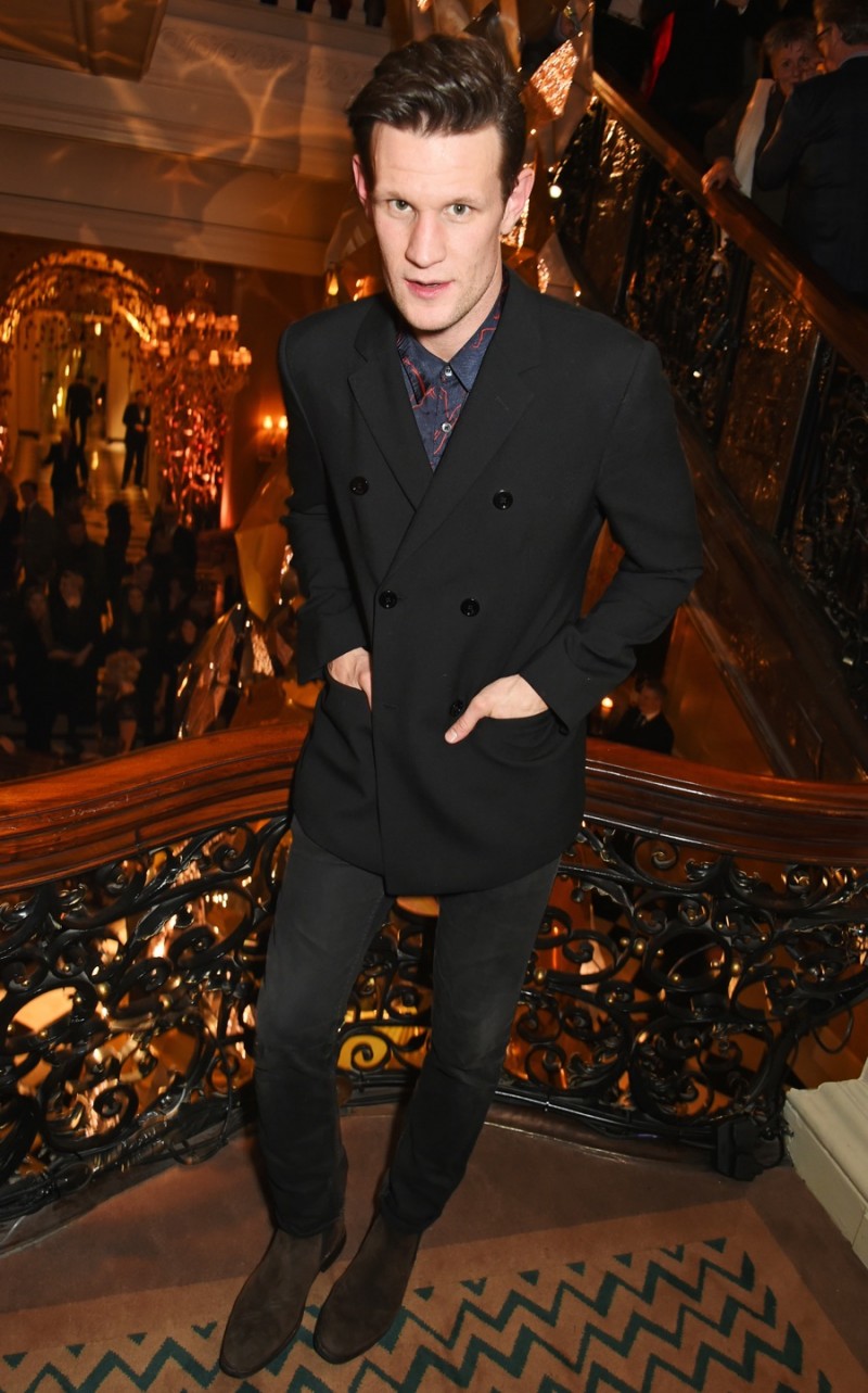 Matt Smith attends the Claridge's Christmas Tree Party 2015.