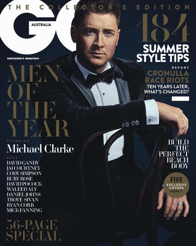 Cricketer Michael Clarke snags a cover for GQ Australia's December 2015 issue. Suiting up in elegant styles, Clarke is photographed by Jordan Graham.