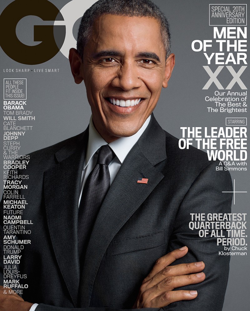President Barack Obama covers the December 2015 issue of GQ as one of the magazine's Men of the Year.