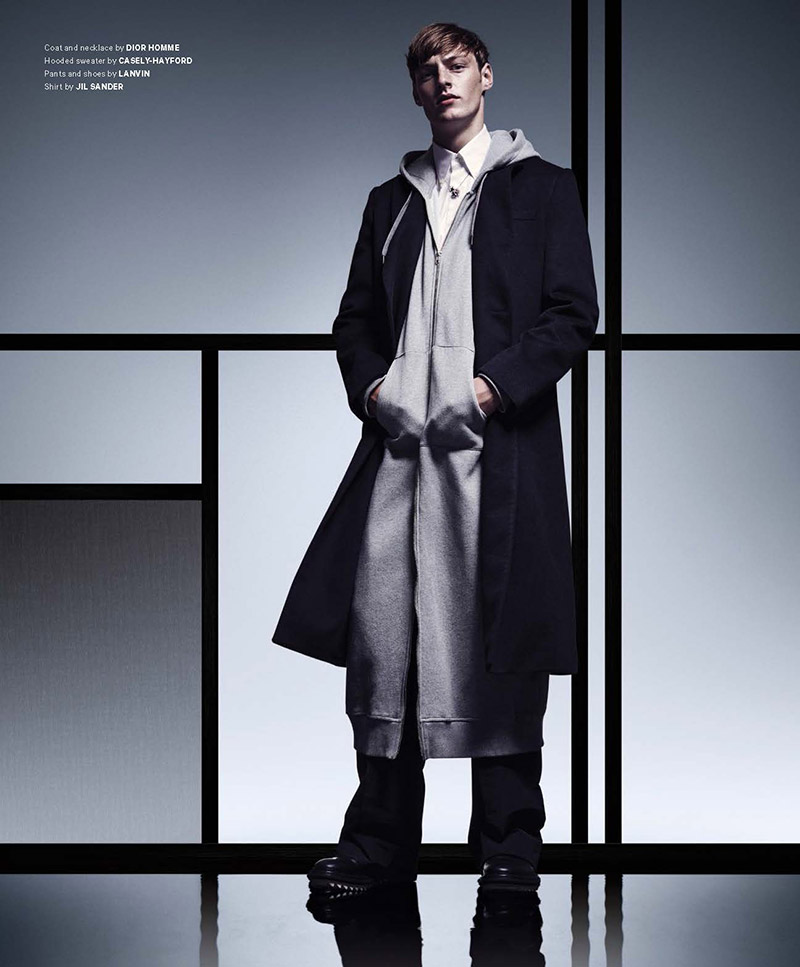 Roberto wears coat Dior Homme and elongated hooded jacket Casely-Hayford.