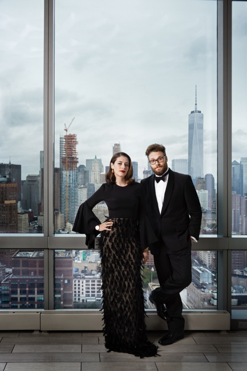 Seth Rogen and his wife Lauren photographed for Haute Living.