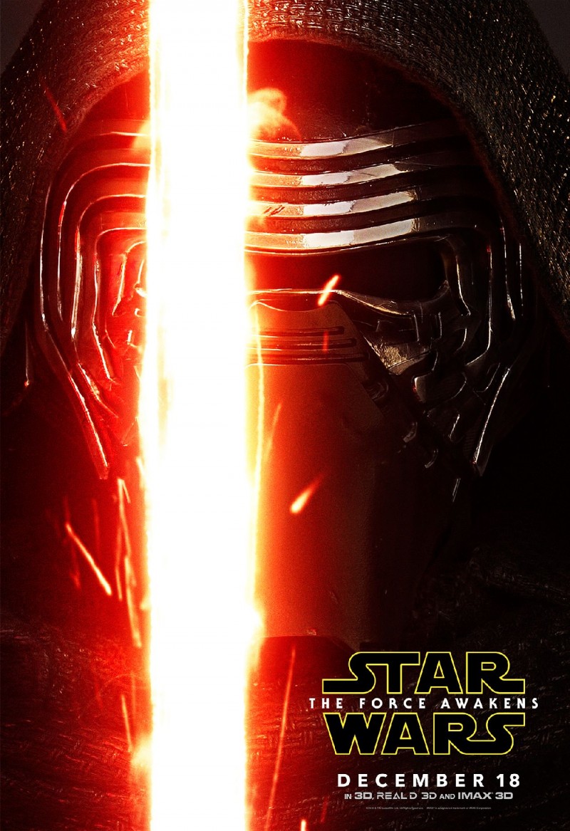 Star Wars: The Force Awakens Movie Poster Featuring Adam Driver as Kylo Ren