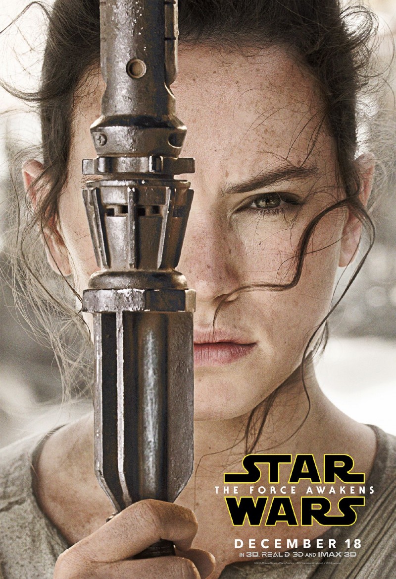 Star Wars: The Force Awakens Movie Poster Featuring Daisy Ridley as Rey