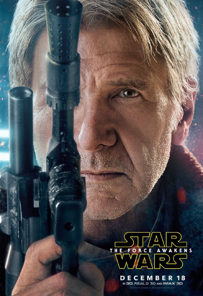 Star Wars: The Force Awakens Movie Poster Featuring Harrison Ford as Han Solo