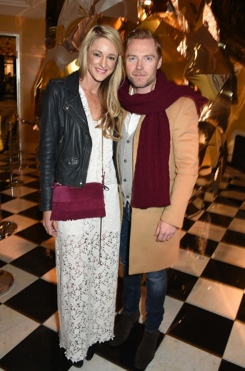 Storm Uechtritz and Ronan Keating attend the Claridge's Christmas Tree Party 2015.