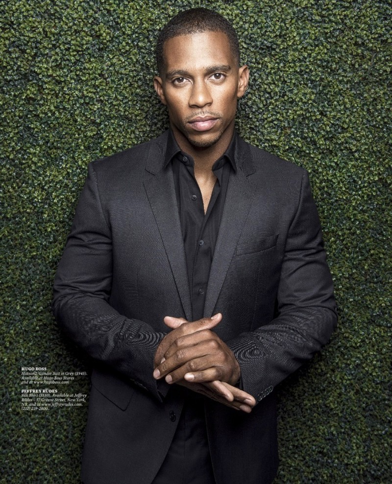 Victor Cruz wears Hugo Boss and Jeffrey Rudes for Haute Living.