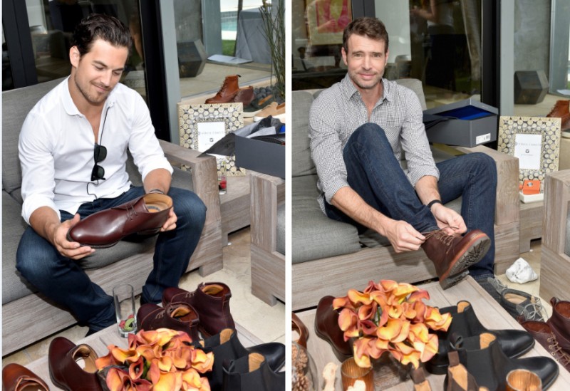 Pictured Left to Right: Giacomo Giannoti and Scott Foley try on Vince Camuto footwear.
