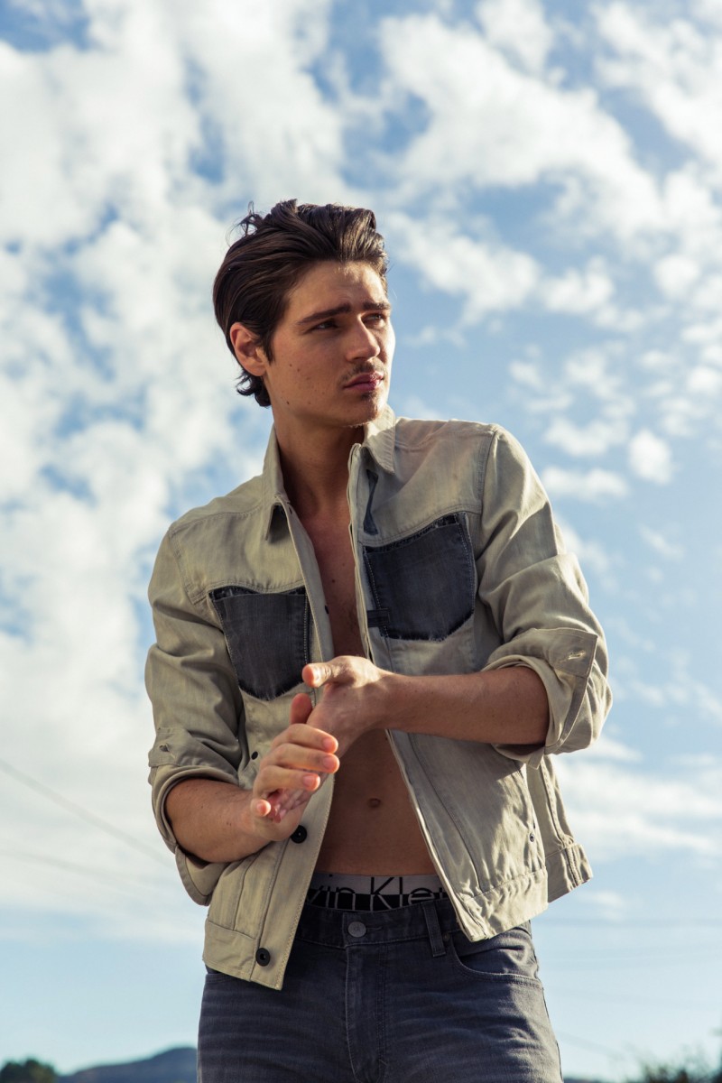 Will Peltz wears a look from Calvin Klein Jeans.