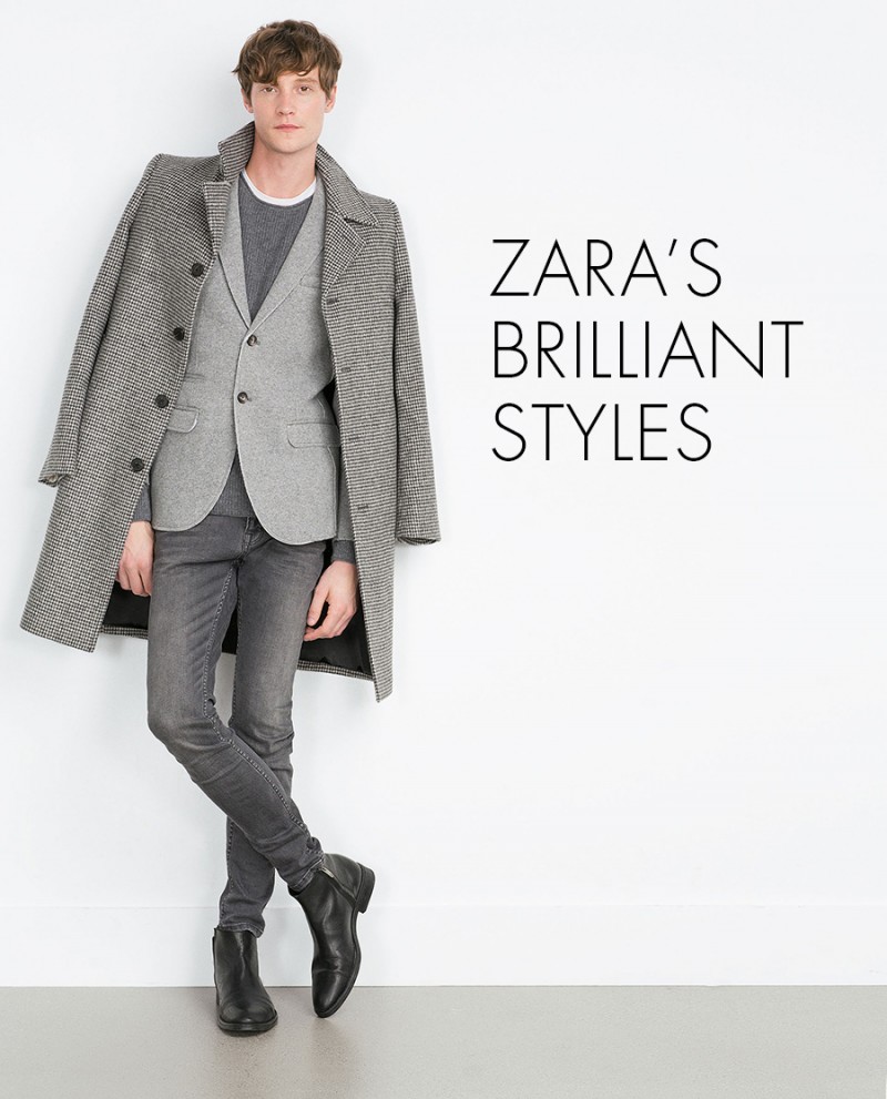 mens grey coat zara