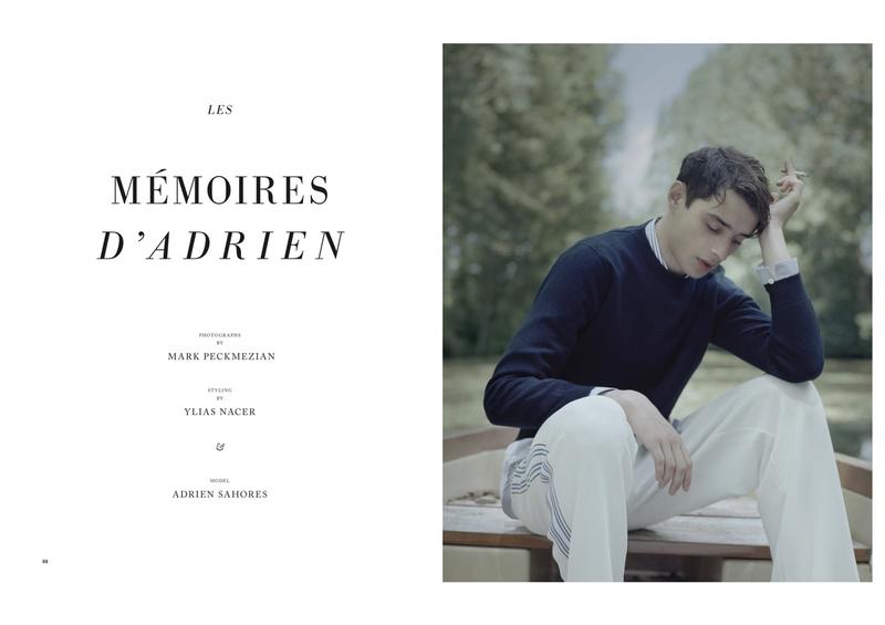 Adrien Sahores stars in an editorial for Holiday magazine.