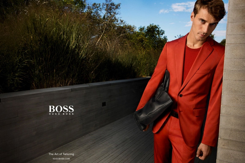 Clément Chabernaud dons a striking red suit for BOSS by Hugo Boss' spring-summer 2016 menswear campaign. » BOSS Taps Clément Chabernaud for Eyewear Campaign Clément Chabernaud dons a striking red suit for BOSS by Hugo Boss' spring-summer 2016 menswear campaign.