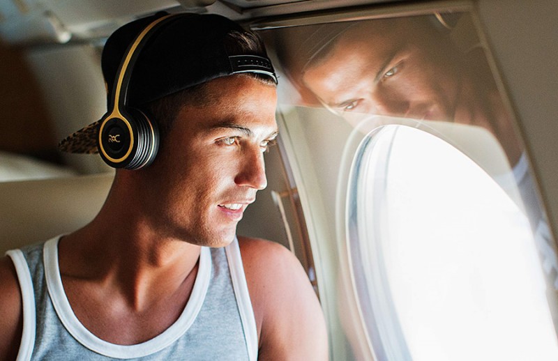 Cristiano Ronaldo sports his Monster ROC Headphones.