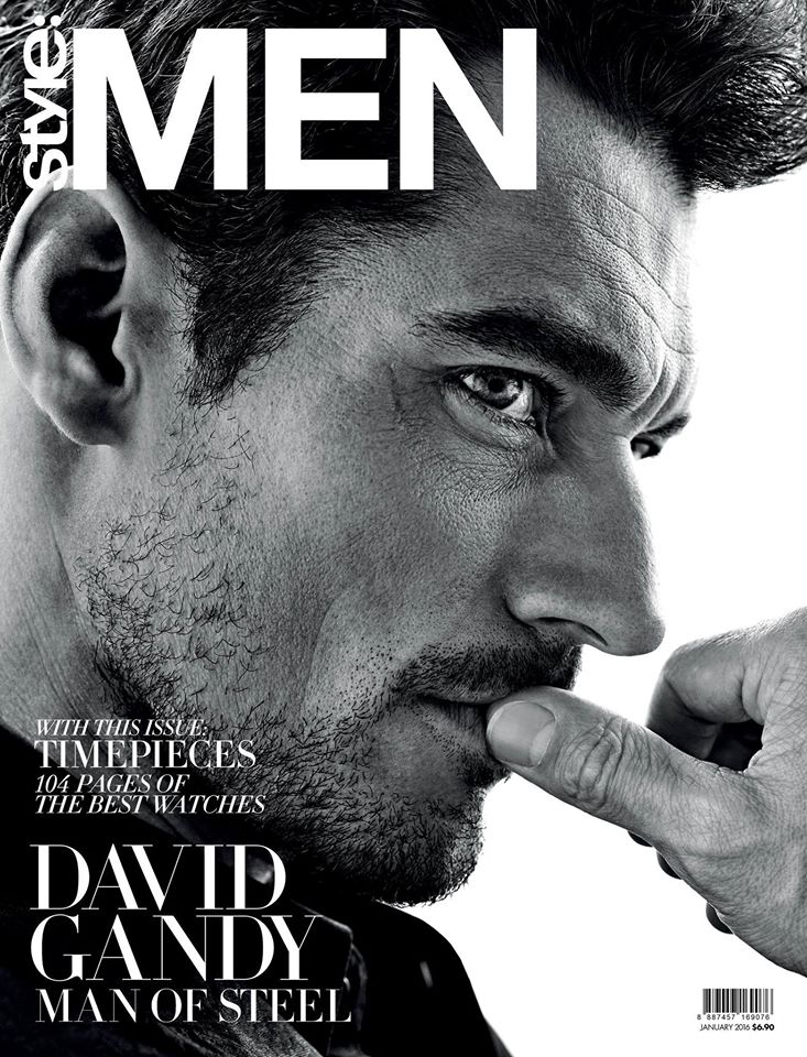 David Gandy covers the January 2016 issue of Style:Men.