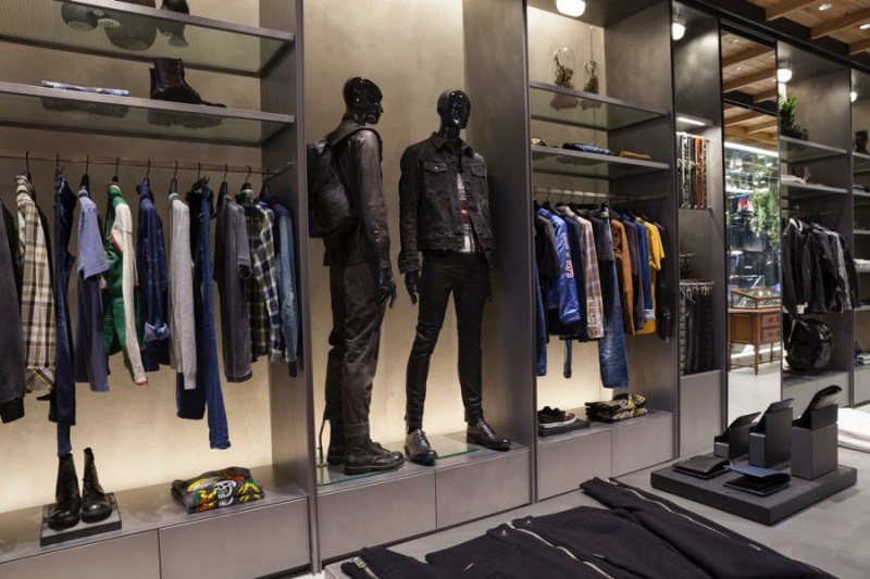 The men's department of Diesel's Madison Avenue store.