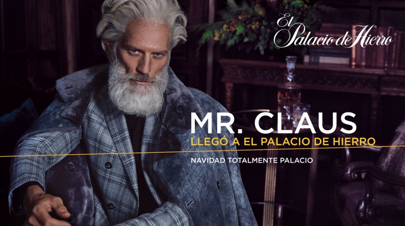 Paul Mason channels Santa Claus for El Palacio de Hierro.