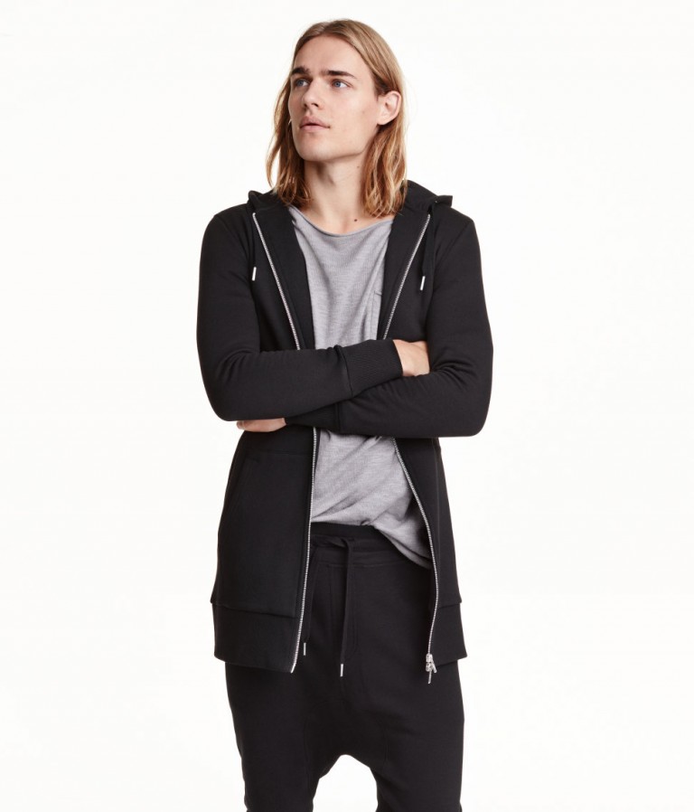 H&M Men Long Hooded Jacket