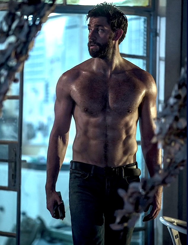 John Krasinski goes shirtless as a NAVY SEAL in 13 Hours: The Secret Soldiers of Benghazi.