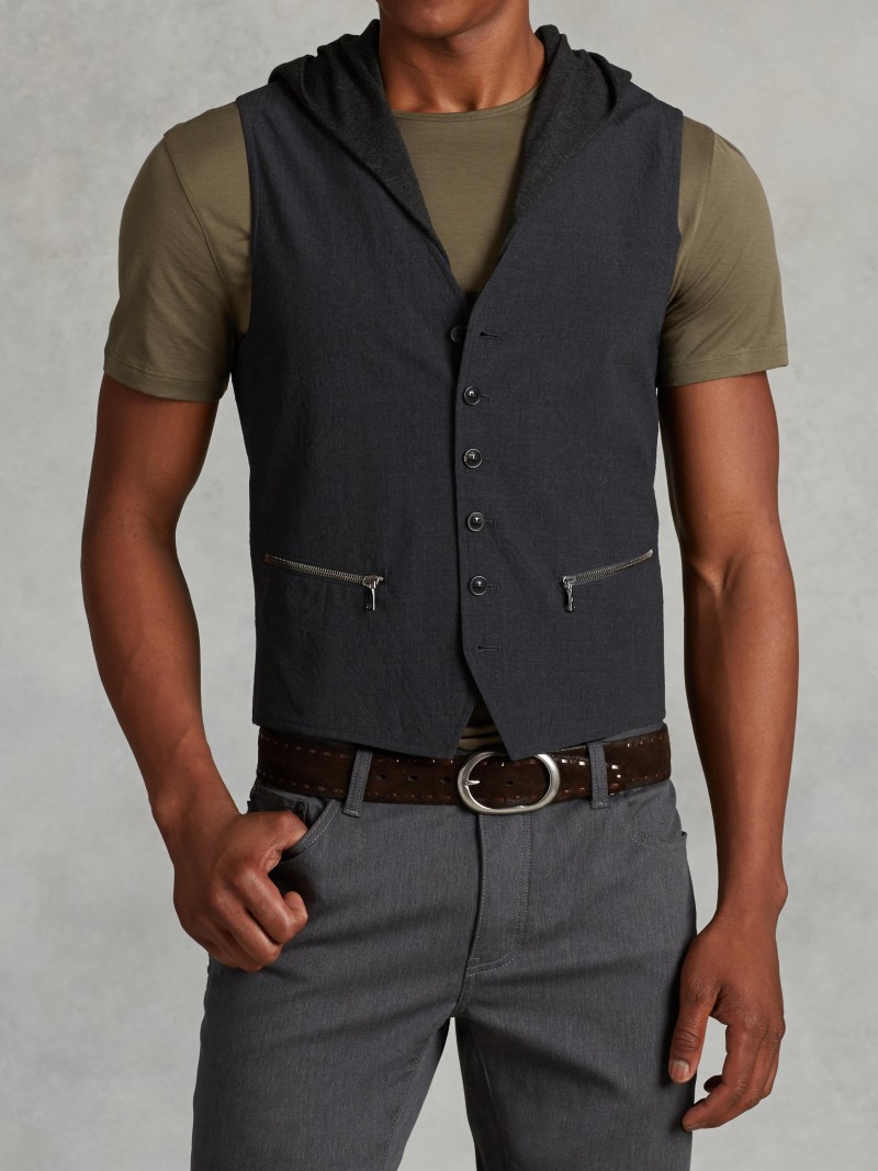 John Varvatos Resort 2016 Wool Hooded Vest