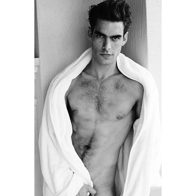 Jon Kortajarena photographed by Mario Testino for the photographer's Towel Series.