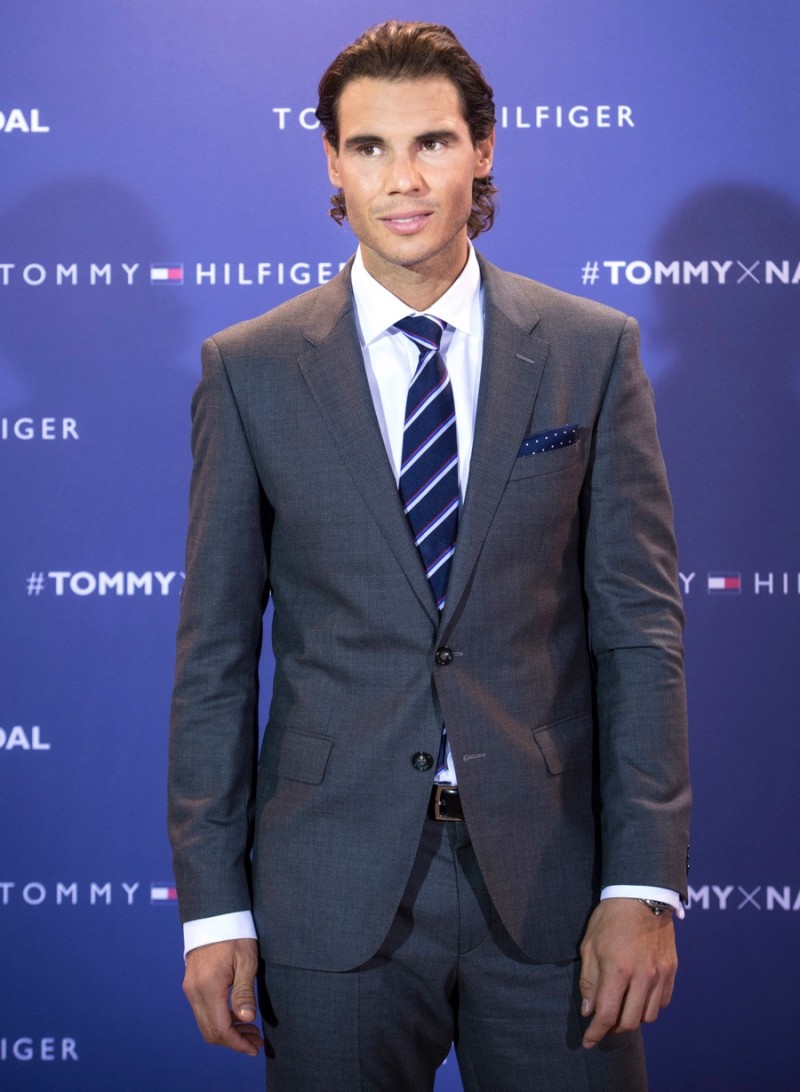 Rafael Nadal suits up in a sleek Tommy Hilfiger number.