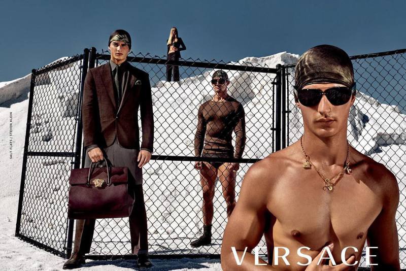 Models Benjamin Benedek, Nathaniel Visser and Lukasz Grabowski for Versace Spring/Summer 2016 Campaign photographed by Steven Klein