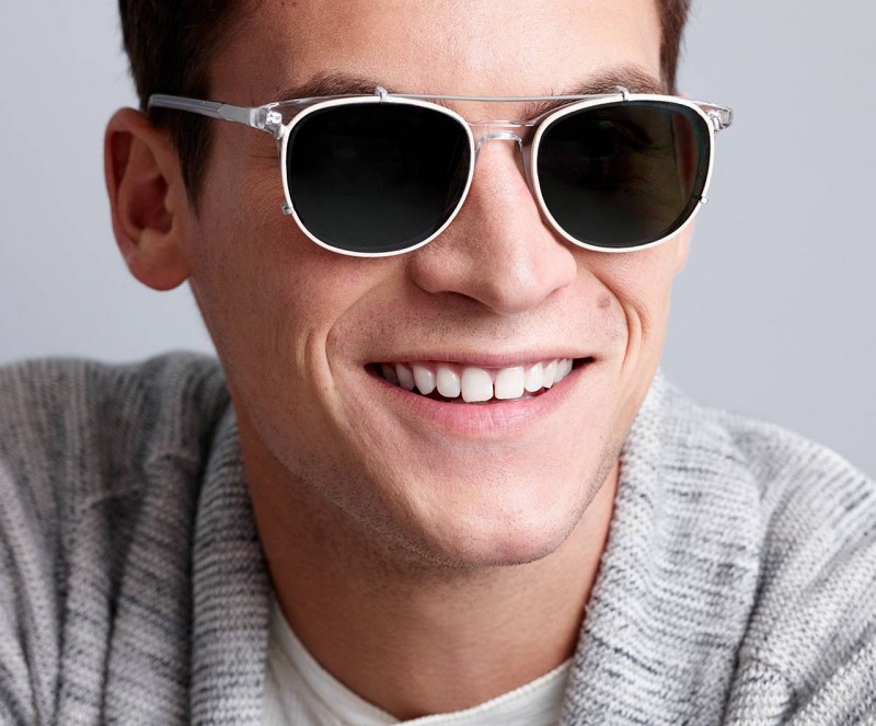 Warby parker clip on shop sunglasses durand