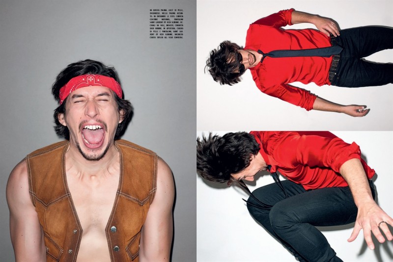 Adam Driver photographed for L'Uomo Vogue.