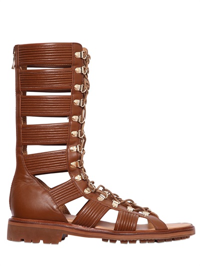 Balmain Leather Gladiator Sandals