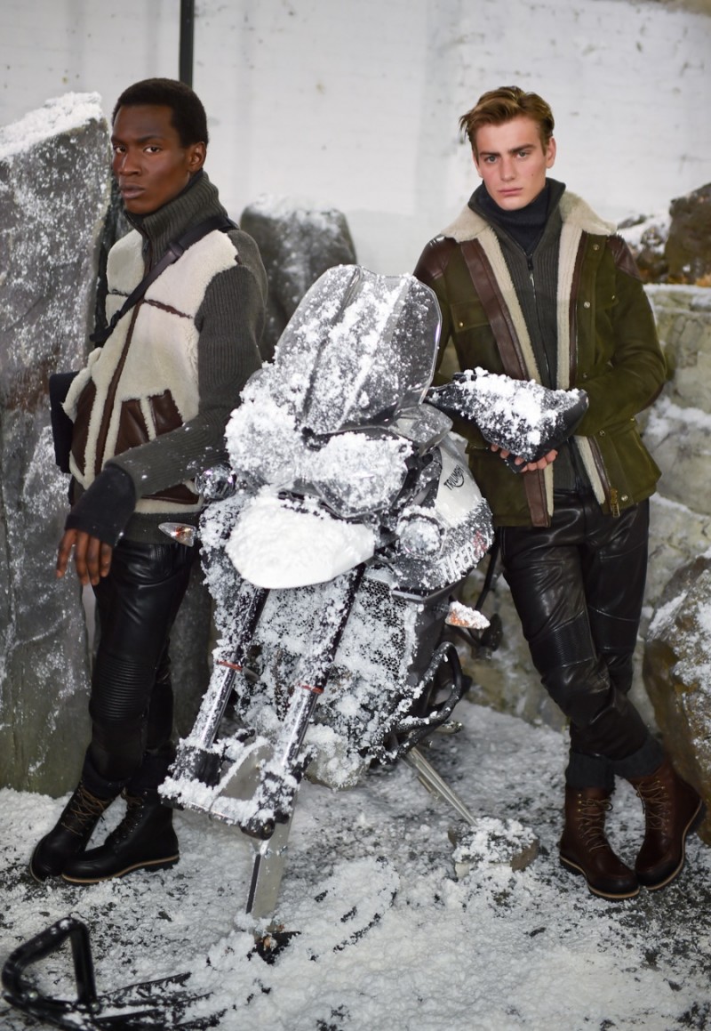 Models showcasing Belstaff 'Heading North' Winter 2016 Menswear Collection