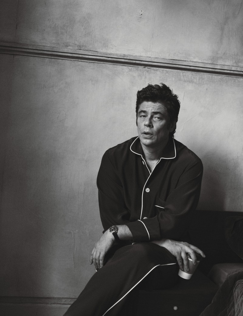 Benicio Del Toro photographed by Peter Lindbergh for W magazine.