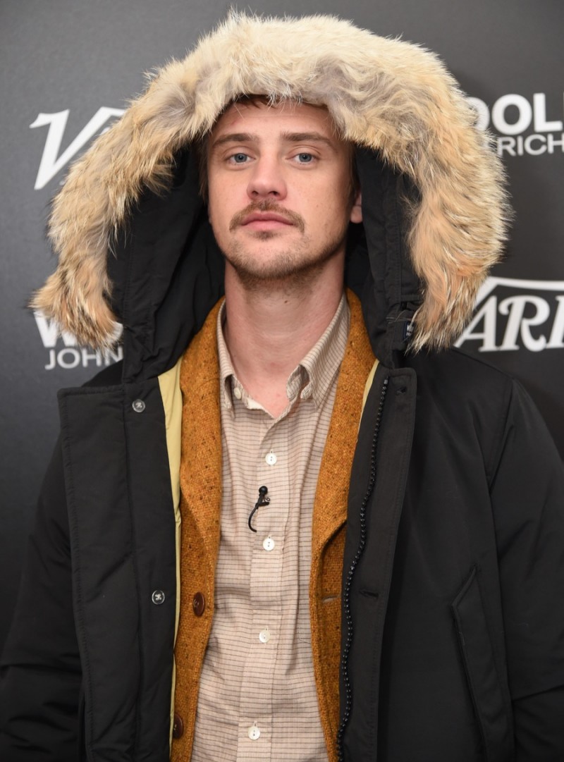 Boyd Holbrook poses for a photo in Woolrich John Rich & Bros. at the 2016 Sundance Film Festival.