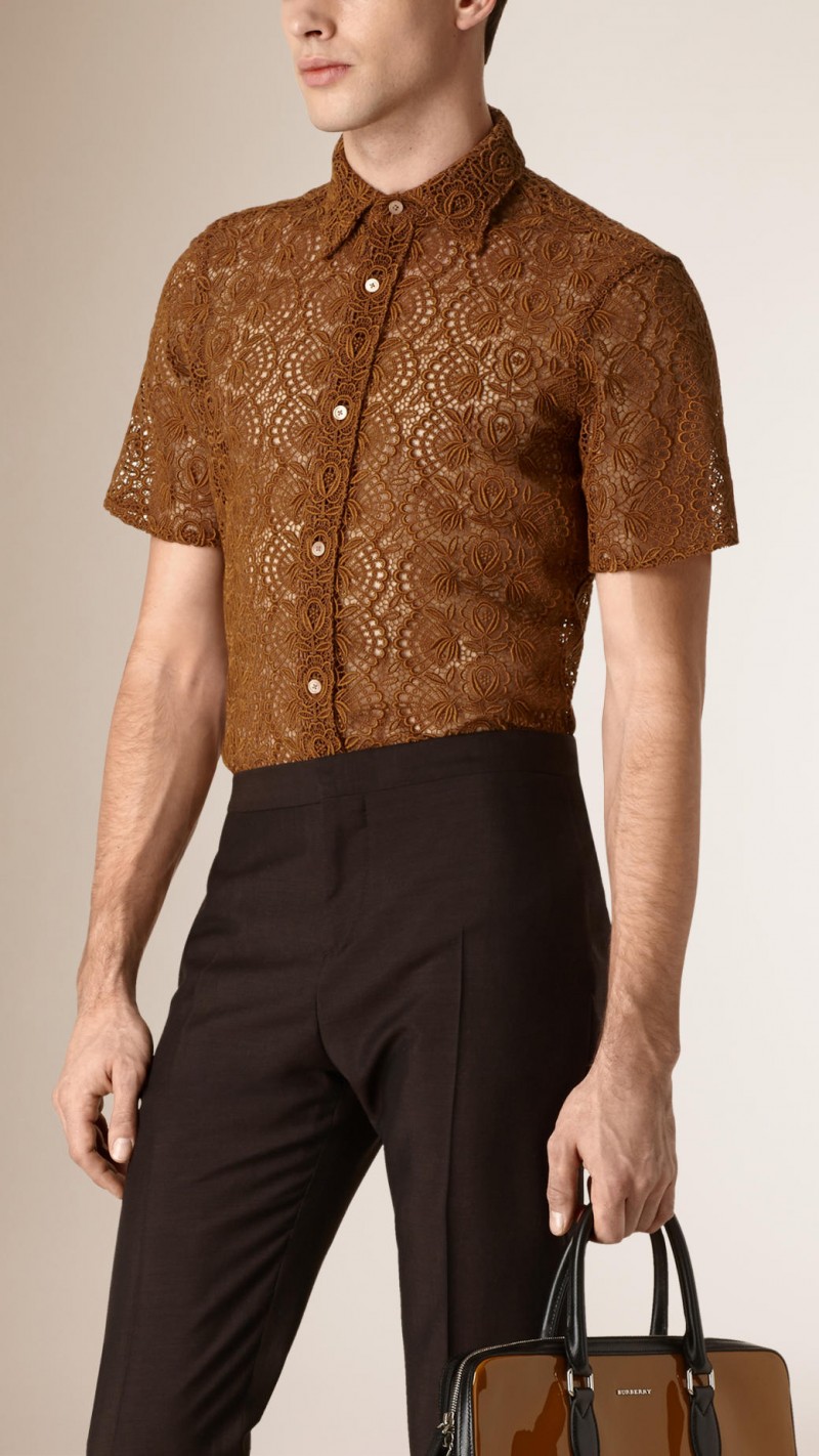 Burberry Swiss Lace Shirt » Burberry Makes a Lace Style Proposal Burberry Swiss Lace Shirt