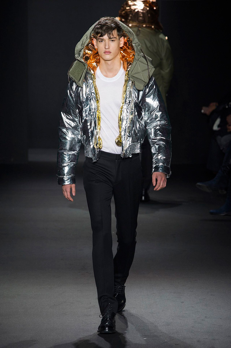 Italo Zucchelli's final runway show for Calvin Klein Collection presented quite the metallic feat juxtaposed with a streetwear vibe.
