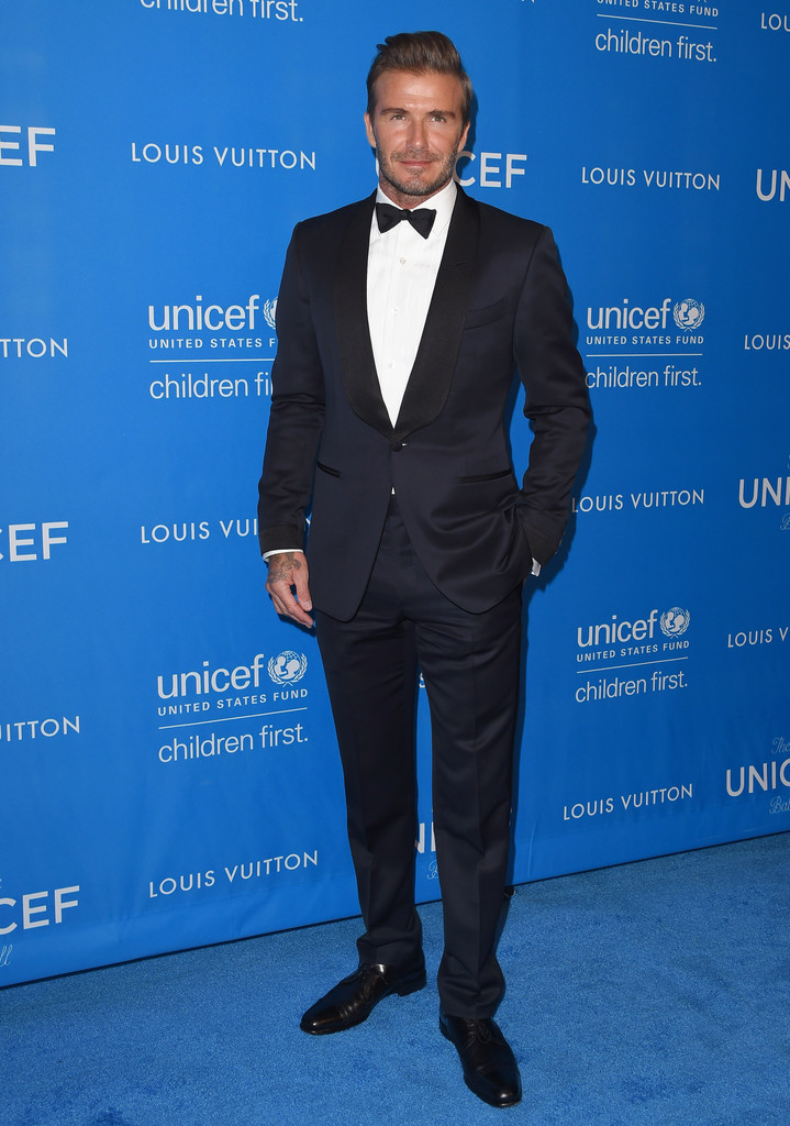 David Beckham cleans up in a Tom Ford tuxedo for the 2016 UNICEF Ball.