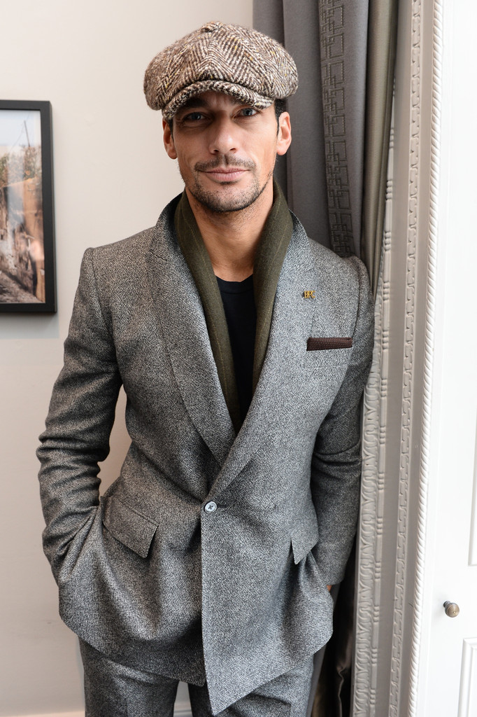 David Gandy Makes A Case For The Herringbone Tweed Cap David Gandy 2016 Style 001