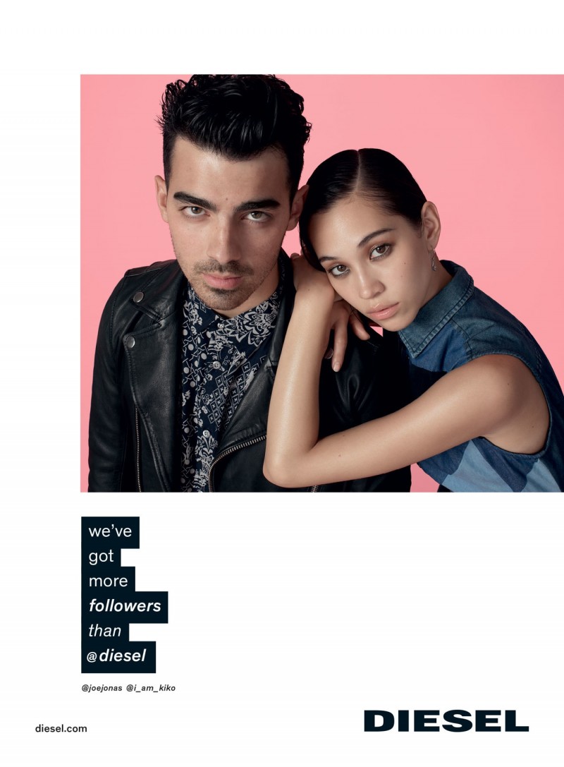 Joe Jonas and Kiko Mizuhara for Diesel Spring/Summer 2016 Campaign » Joe Jonas Leads Cast for Diesel's Spring Ads Joe Jonas and Kiko Mizuhara for Diesel Spring/Summer 2016 Campaign