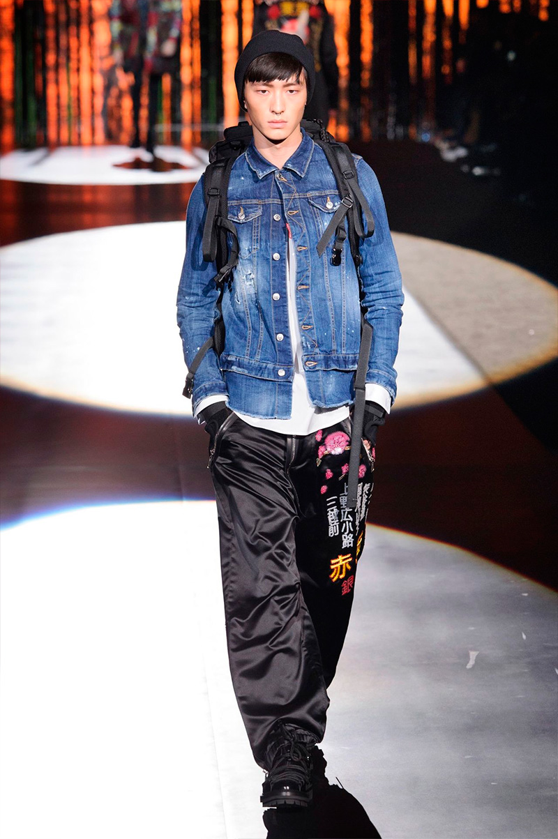 Dsquared2 brings denim into its Tokyo inspired style narrative for fall-winter 2016.