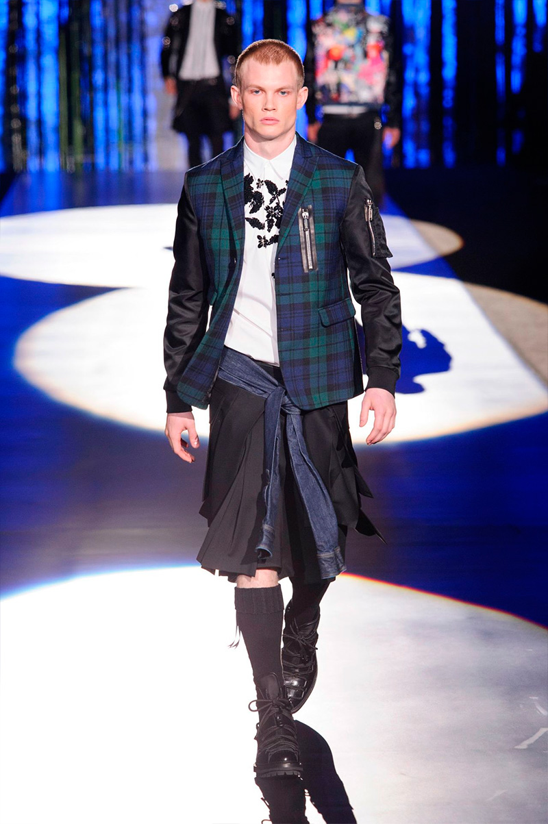 Dsquared2 embraces tartan with a rocker's edge for fall-winter 2016.